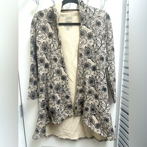 NWT Tan & Black Kickee Pants Lounge Jacket Cardigan with hood. Soft Bamboo SZ S